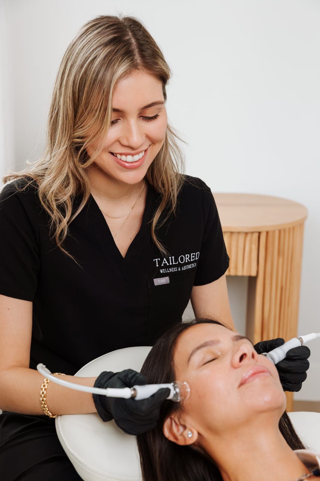 A warm, private treatment studio at Tailored Wellness & Aesthetics in Miami
